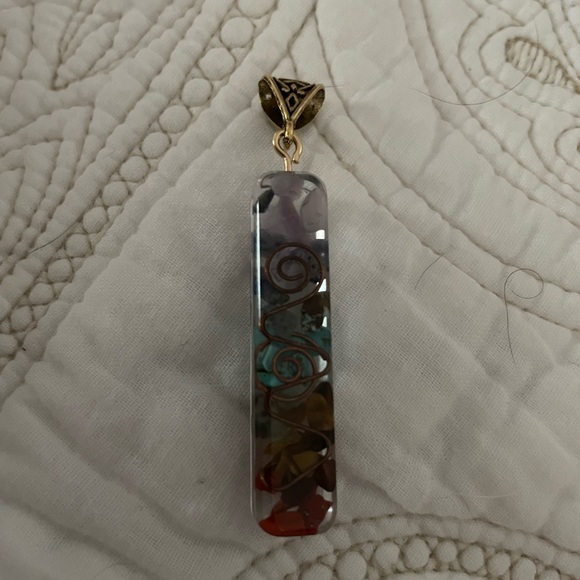 New 7 Charka Stone Orgonite Pendants Energy Chakra Reiki Healing Amulet - Picture 5 of 7